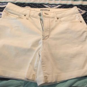 White denim shorts
